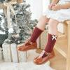 imageESTINE Toddler Kids Bow School Uniform OxfordLittle Girls Flower Dress Party ShoesBrown 3