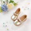 imageESTINE Toddler Kids Bow School Uniform OxfordLittle Girls Flower Dress Party ShoesE338gold