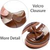 imageESTINE Toddler Kids Bow School Uniform OxfordLittle Girls Flower Dress Party ShoesE370brown