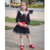 imageESTINE Toddler Kids Bow School Uniform OxfordLittle Girls Flower Dress Party ShoesRed 2