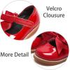 imageESTINE Toddler Kids Bow School Uniform OxfordLittle Girls Flower Dress Party ShoesRed 2