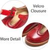 imageESTINE Toddler Kids Bow School Uniform OxfordLittle Girls Flower Dress Party ShoesRed1
