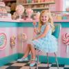 imageESTINE ToddlerLittle Kid Girls Dress Mary Jane Flats Flowers Fashion Princess Ballet ShoesE665blue