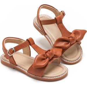 imageESTINE Girls Sandal Dress Shoe for ToddlerLittle Kid Party School ShoeEs330brown