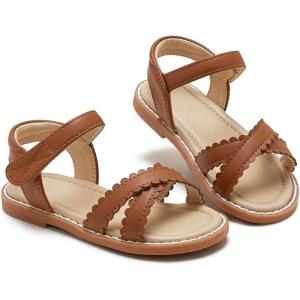 imageESTINE Girls Sandal Dress Shoe for ToddlerLittle Kid Party School ShoeEs350brown