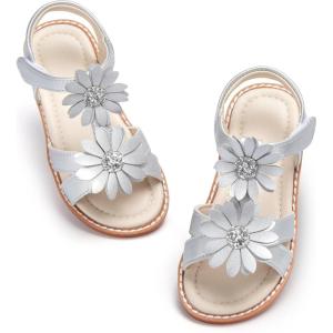 imageESTINE Girls Sandal Dress Shoe for ToddlerLittle Kid Party School ShoeEs502silver