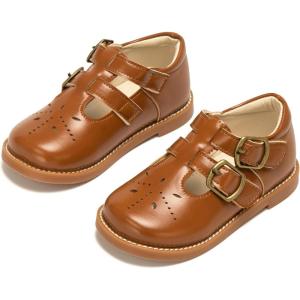 imageESTINE Toddler Girl Mary Jane Dress ShoesGirls School Uniform Oxford for Wedding PartyE378brown