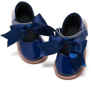 imageESTINE Toddler Kids Bow School Uniform OxfordLittle Girls Flower Dress Party Shoes13blue