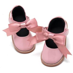 imageESTINE Toddler Kids Bow School Uniform OxfordLittle Girls Flower Dress Party Shoes13pink