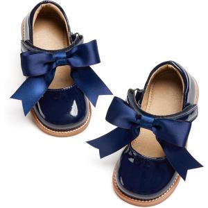 imageESTINE Toddler Kids Bow School Uniform OxfordLittle Girls Flower Dress Party ShoesE133navy Blue