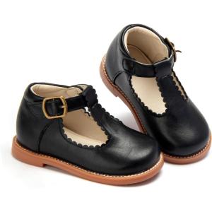 imageESTINE Toddler Kids Bow School Uniform OxfordLittle Girls Flower Dress Party ShoesE366black