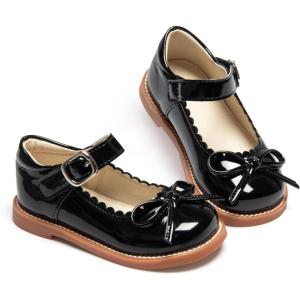 imageESTINE Toddler Kids Bow School Uniform OxfordLittle Girls Flower Dress Party ShoesE369black