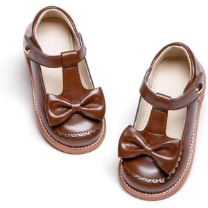 imageESTINE Toddler Kids Bow School Uniform OxfordLittle Girls Flower Dress Party ShoesE370brown