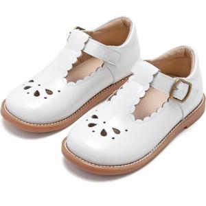 imageESTINE Toddler Kids Bow School Uniform OxfordLittle Girls Flower Dress Party ShoesWhite 3