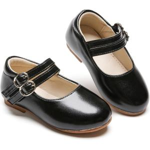 imageESTINE ToddlerLittle Kid Girls Dress Mary Jane Flats Flowers Fashion Princess Ballet ShoesE355black