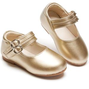 imageESTINE ToddlerLittle Kid Girls Dress Mary Jane Flats Flowers Fashion Princess Ballet ShoesE355gold