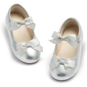 imageESTINE ToddlerLittle Kid Girls Dress Mary Jane Flats Flowers Fashion Princess Ballet ShoesE371asilver