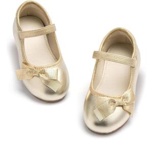 imageESTINE ToddlerLittle Kid Girls Dress Mary Jane Flats Flowers Fashion Princess Ballet ShoesE371bgold