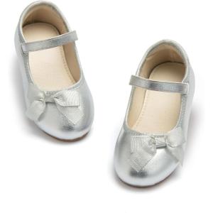 imageESTINE ToddlerLittle Kid Girls Dress Mary Jane Flats Flowers Fashion Princess Ballet ShoesE371bsilver