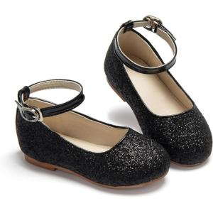 imageESTINE ToddlerLittle Kid Girls Dress Mary Jane Flats Flowers Fashion Princess Ballet ShoesE372black