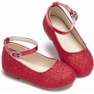 imageESTINE ToddlerLittle Kid Girls Dress Mary Jane Flats Flowers Fashion Princess Ballet ShoesE372red