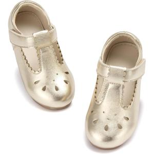 imageESTINE ToddlerLittle Kid Girls Dress Mary Jane Flats Flowers Fashion Princess Ballet ShoesE388gold
