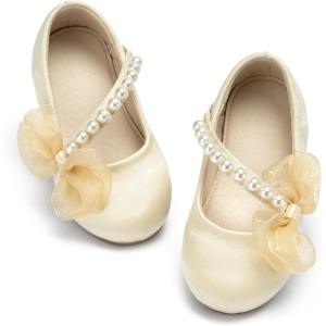 imageESTINE ToddlerLittle Kid Girls Dress Mary Jane Flats Flowers Fashion Princess Ballet ShoesE519champagne