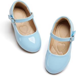 imageESTINE ToddlerLittle Kid Girls Dress Mary Jane Flats Flowers Fashion Princess Ballet ShoesE665blue