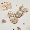imageESTINE Toddler Girls Little Kids Close Toe Sandals  Flower Girl Dress Flats Summer ShoesEs511gold