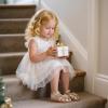 imageESTINE Toddler Girls Little Kids Close Toe Sandals  Flower Girl Dress Flats Summer ShoesEs511gold
