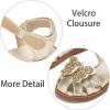 imageESTINE Toddler Girls Little Kids Close Toe Sandals  Flower Girl Dress Flats Summer ShoesEs511gold