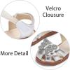 imageESTINE Toddler Girls Little Kids Close Toe Sandals  Flower Girl Dress Flats Summer ShoesEs511silver