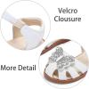imageESTINE Toddler Girls Little Kids Close Toe Sandals  Flower Girl Dress Flats Summer ShoesEs511white
