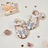 imageESTINE Toddler Girls Little Kids Close Toe Sandals  Flower Girl Dress Flats Summer ShoesEs511white