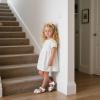 imageESTINE Toddler Girls Little Kids Close Toe Sandals  Flower Girl Dress Flats Summer ShoesEs511white