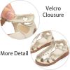 imageESTINE Toddler Girls Little Kids Close Toe Sandals  Flower Girl Dress Flats Summer ShoesEs512gold