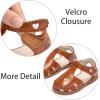 imageESTINE Toddler Girls Little Kids Close Toe Sandals  Flower Girl Dress Flats Summer ShoesEs513brown