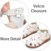 imageESTINE Toddler Girls Little Kids Close Toe Sandals  Flower Girl Dress Flats Summer ShoesEs513white