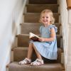 imageESTINE Toddler Girls Little Kids Close Toe Sandals  Flower Girl Dress Flats Summer ShoesEs513white
