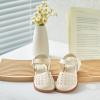 imageESTINE Toddler Girls Little Kids Close Toe Sandals  Flower Girl Dress Flats Summer ShoesEs515nude
