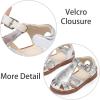 imageESTINE Toddler Girls Little Kids Close Toe Sandals  Flower Girl Dress Flats Summer ShoesEs516silver