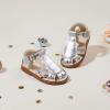 imageESTINE Toddler Girls Little Kids Close Toe Sandals  Flower Girl Dress Flats Summer ShoesEs516silver