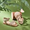 imageESTINE ToddlerLittle Kid Girls Dress Cross Strappy Open Toe Sandals Princess Flats Summer Flower Girl ShoesEs319nude
