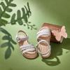 imageESTINE ToddlerLittle Kid Girls Dress Cross Strappy Open Toe Sandals Princess Flats Summer Flower Girl ShoesEs319white