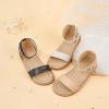 imageESTINE ToddlerLittle Kid Girls Dress Cross Strappy Open Toe Sandals Princess Flats Summer Flower Girl ShoesEs327beige