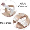 imageESTINE ToddlerLittle Kid Girls Dress Cross Strappy Open Toe Sandals Princess Flats Summer Flower Girl ShoesEs331white