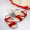 imageESTINE ToddlerLittle Kid Girls Dress Cross Strappy Open Toe Sandals Princess Flats Summer Flower Girl ShoesEs336red