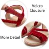 imageESTINE ToddlerLittle Kid Girls Dress Cross Strappy Open Toe Sandals Princess Flats Summer Flower Girl ShoesEs336red