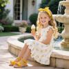 imageESTINE ToddlerLittle Kid Girls Dress Cross Strappy Open Toe Sandals Princess Flats Summer Flower Girl ShoesEs336yellow
