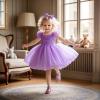 imageESTINE ToddlerLittle Kid Girls Dress Cross Strappy Open Toe Sandals Princess Flats Summer Flower Girl ShoesEs353purple
